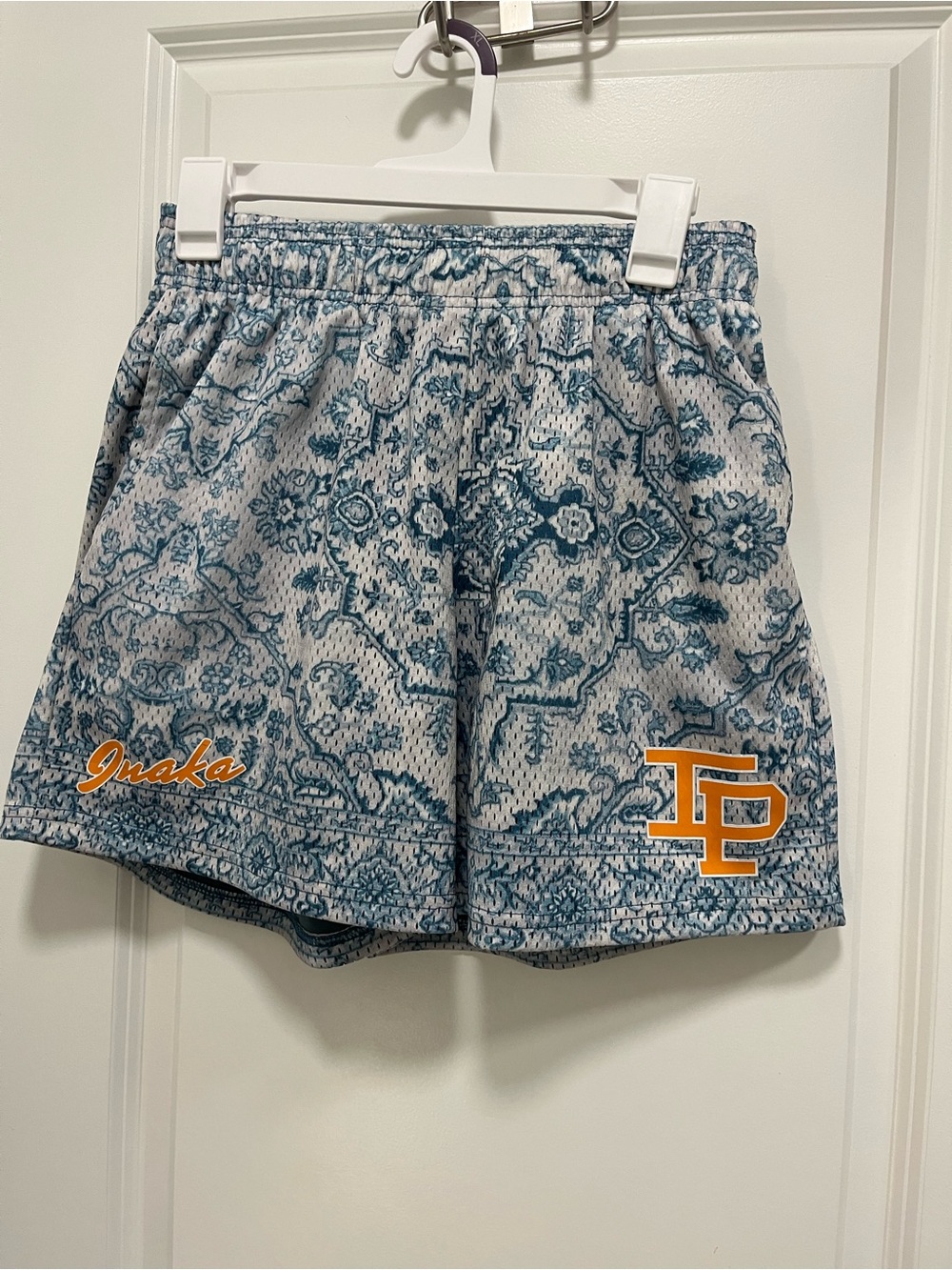 Inaka Power Men’s Paisley Shorts With Orange Logo Medium